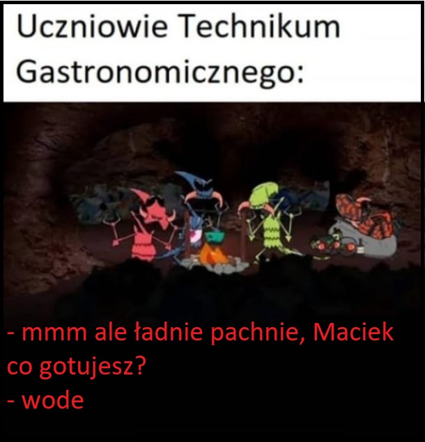 Mem o technikum gastronomicznym z Kapitana Bomby